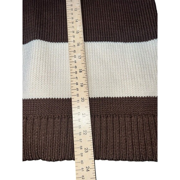 J.CREW NWT ULTRA Cream & Brown rugby stripe mockneck sweater Preppy XS - Picture 11 of 11